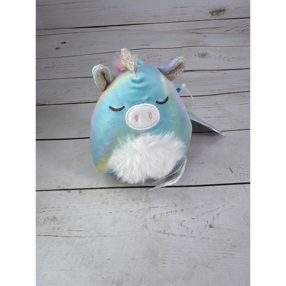 Squishmallows Radina Unicorn Clip-On Plush Keychain 3.5" NWT Kellytoy